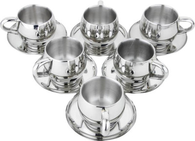 

Sayee Gee- Tea Cup 59 Stainless Steel(Silver, Pack of 6)