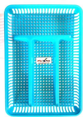 

Pin to Pen 4 Compartments Plastic Multipurpose Tray(Blue)
