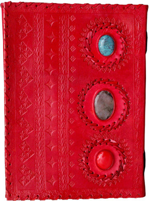 

Anshika International A5 Journal(real leather handmade notebook, Red)