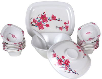 

Eagleware Floral Melamine Pack of 34 Dinner Set(Melamine)