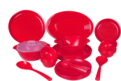 

Vikalp Floral Melamine Pack of 32 Dinner Set(Plastic)