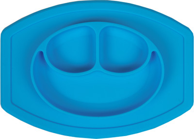 

FabSeasons Silicone Food Grade, Non-Toxic and BPA Free Suction Base Plate + Placemat 2in1 for Toddlers - Silicone(Blue)