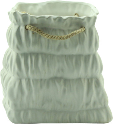 

Importwala Tall Ceramic Basket White Ceramic Flower Basket without Artificial Flower & Plant(W: 21 cm x H: 20 cm x D: 12.5 cm)