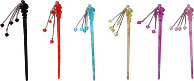 

Pankh combo of juda sticks Bun Stick(Multicolor)