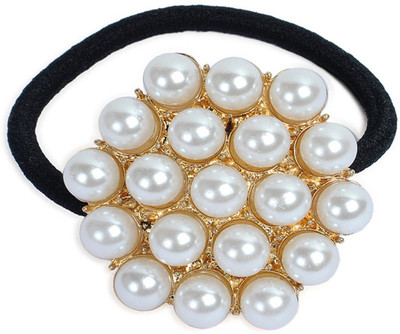 

Shining Diva White Gold Alloy Pearlstone Material Hair band Hair Band(White)