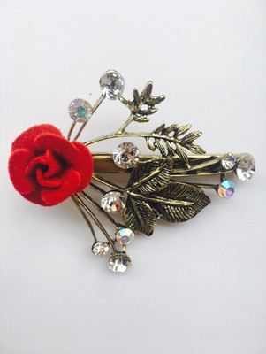

GANIVE DECORE RED ROSE Hair Clip(Red, Copper, Silver)
