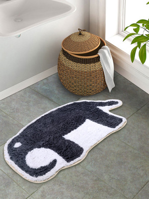 

S9 Home By Seasons Cotton Baby Bath Mat(Grey, White