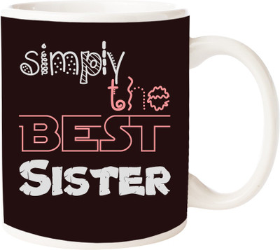 

Maison N Mode Rakhi Simply The Best Sister Coffee Ceramic Mug(330 ml), Multicolor