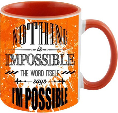 

Ashvah Nothing Is Possible Ceramic Mug(350 ml), Orange