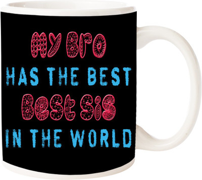 Maison N Mode Rakhi Best Sister Coffee Ceramic Mug(330 ml), Multicolor