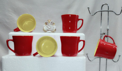 

paramount crockery tea cups 002 Ceramic(Red, Yellow, Pack of 6)
