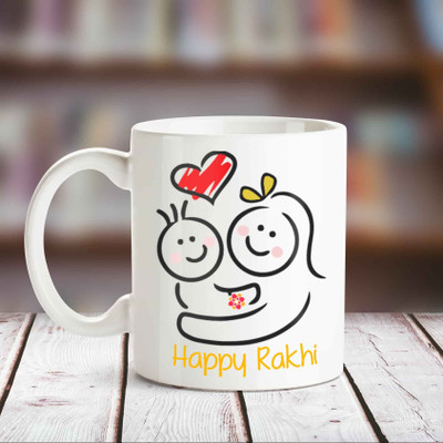 

Huppme Happy Rakhi White Coffee Ceramic Mug(350 ml)