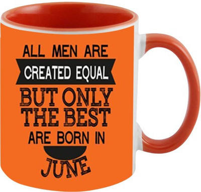 

Ashvah Women Born In June Ceramic Mug(350 ml), Orange