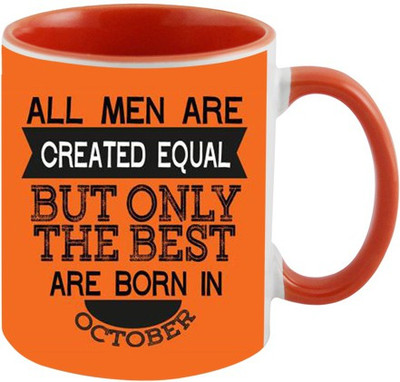 

Ashvah Men Born In October Ceramic Mug(350 ml), Orange