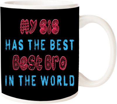 Maison N Mode Rakhi Best Brother Coffee Ceramic Mug(330 ml), Multicolor