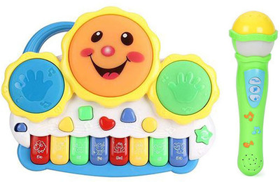 

Manpasand Toys combo set of kids drum and microphone56754(Gold)