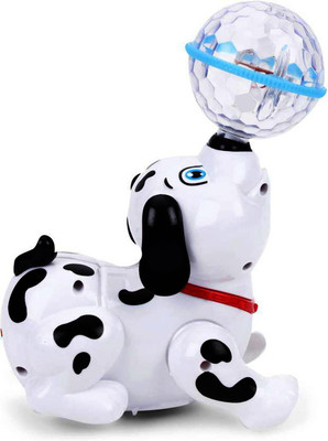 

Stardeals Cute Dancing Dog Toy with Reflected 3D Lights & Wonderful Music for Kids, Battery operated, Multicolor(White, Black)