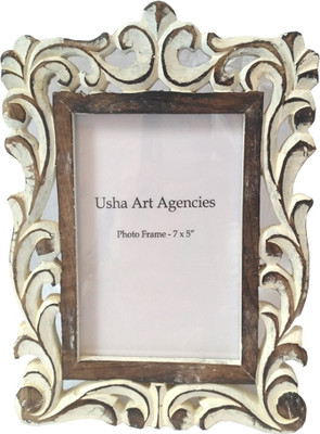 

usha art Wood Photo Frame(White, 1 Photos)