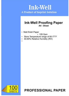 

INK WELL Matte Paper Proofing Paper A4 Size - 128 GSM, 100 Sheets Unruled A4 Inkjet Paper(Set of 1, White)