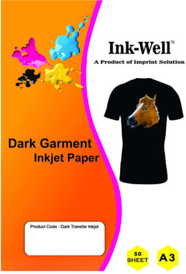 

INK WELL Light Transfer Paper For Cotton Garment Inkjet A3 Size - 50 Sheets, 160 Micron Unruled A3 Transfer Paper(Set of 1, White)