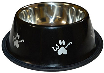 

Foodie Puppies FP_BS12 Round Steel Pet Bowl(1200 ml Black)