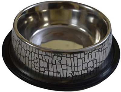 

Foodie Puppies FP_BS13 Round Steel Pet Bowl(900 ml Steel)