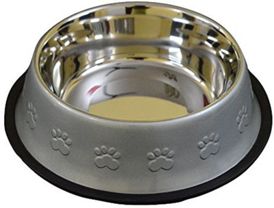 

Foodie Puppies Round Steel Pet Bowl(900 ml Grey)