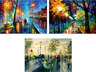 

"Virgin Trends" - Oil Paintings of a Couple - Combo of 3 Posters Paper Print(12 inch X 18 inch, Rolled)