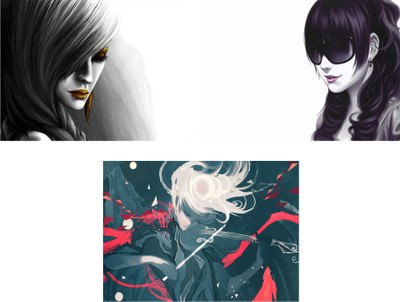 

"Virgin Trends" - Abstract and Artistic Paintings of a Girl - Combo of 3 Posters Paper Print(18 inch X 12 inch, Rolled)