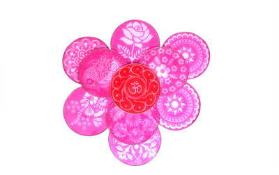 

Vardhman Rangoli 12 " Big Round Stencils , Set Of 10 Rangoli Stencil