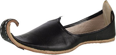 

Deeuco Leather Traditional Mojaris Casuals For Men(Black