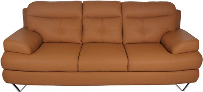 

Furniture Mind Willo Leatherette 3 Seater Sofa(Finish Color - Tan Brown)