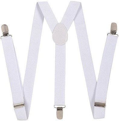 

Kidofash Y- Back Suspenders for Men(White)
