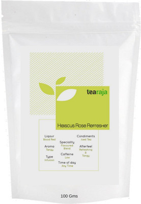 Tearaja Hibiscus Rose Refresher Hibiscus, Rose, Cardamom Herbal Infusion Vacuum Pack(100 g)