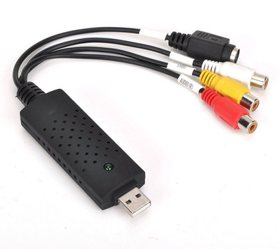 

Cables Kart TV-out Cable USB 2.0 Audio Video Capturing Adapter Composite RCA Input for TV DVD VHS(Black, For TV, 0.2 m)