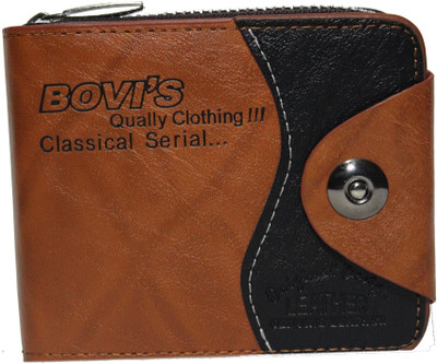 

Bovi's Men Brown Genuine Leather Wallet(11 Card Slots)