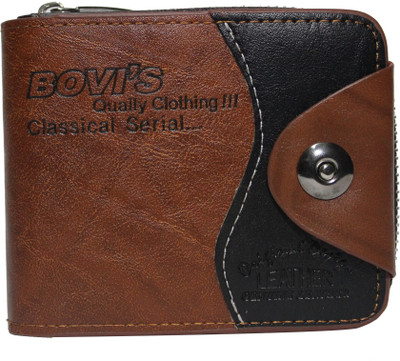 

Bovi's Men Brown Genuine Leather Wallet(11 Card Slots)