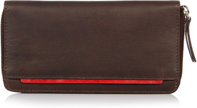 

Leather Zentrum Women Casual Brown Genuine Leather Wallet(7 Card Slots)