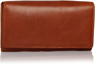 

Leather Zentrum Women Casual Tan Genuine Leather Wallet(13 Card Slots)