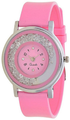 View KNACK movable crystals in dial fancy and attractive pink women Watch  - For Girls Wrist Watches Price Online(KNACK)