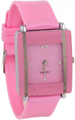 

KNACK Pink square shape simple and professional women Watch - For Girls Watch - For Girls