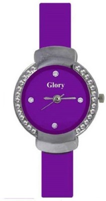 KNACK glory purple crystals studded round fancy women Watch  - For Girls   Watches  (KNACK)