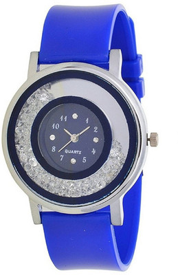 View KNACK movable crystals in dial fancy and attractive blue women Watch  - For Girls Wrist Watches Price Online(KNACK)