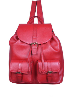 

HIGH TOUCH Leather casual backpack bag for women (Color Red) 5 L Backpack(Red)