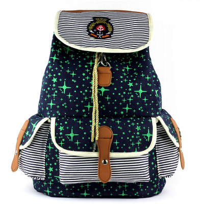 ramposh Women Canvas Printed 15 L Backpack(Blue)