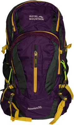 

royal mountain (with rain cover) 50 L Backpack(Purple)