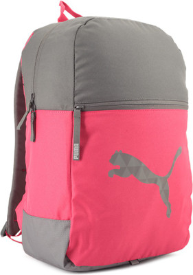 

Puma PUMA Block Backpack 24 L Laptop Backpack(Grey, Pink), Pink-dark grey