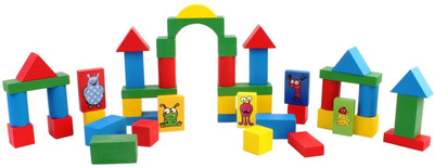 

Pigloo 120-Pieces Wooden Building & Construction Block Set for Kids Ages 3+ Years(Multicolor)