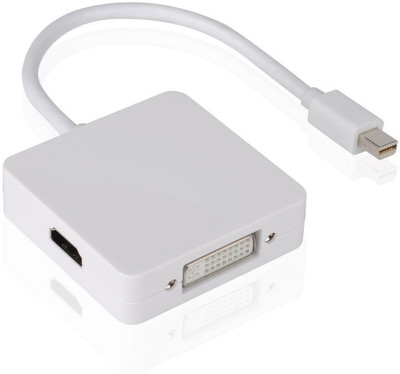 

Cables Kart Mini Display Port DP to DVI VGA HDMI TV AV HDTV Adapter cable 3 in1 Compatible With Apple Macbooks VGA Cable(White)