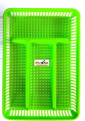

Pin to Pen 4 Compartments Plastic Multipurpose Tray(Green)